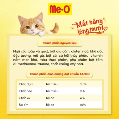 Quà Tặng Thức ăn mèo Me-O hạt vị cá hồi 80gr - Dinh dưỡng cao, giảm giá 100k