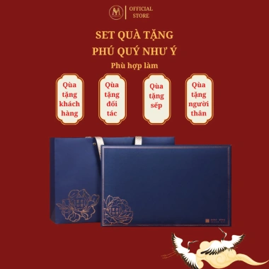 Quà tặng trà cao cấp PHÚ QUÝ NHƯ Ý kèm muỗng kim loại sang trọng - Tặng sếp, đối tác, bố mẹ, giảm còn 305.000đ