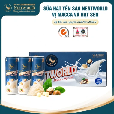 Quà Tết 2.026 Thùng 24 Lon Sữa Hạt Yến Sào NestWorld Macca và Hạt Sen Giá Ưu Đãi 1,728,000₫