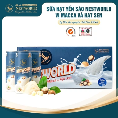 Quà Tết 2.026 Thùng 24 Lon Sữa Hạt Yến Sào NestWorld Macca và Hạt Sen Giá Ưu Đãi 1,728,000₫
