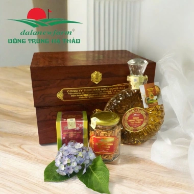 Quà Tết Dalanewfarm: Đông Trùng Hạ Thảo 3 + Mật Ong 180ml + Rượu XO - 1.14tr