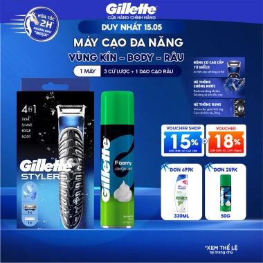 Quà Tết Hoả Tóc Máy Cạo Nam Gillette Styler 4in1 Bộ Cạo Râu 175g Ưu Đãi 800k