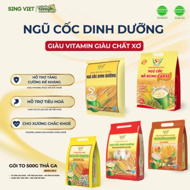Quà Tết Ngũ Cốc Dinh Dưỡng Sing Việt Bịch 500g - Bổ Dưỡng Toàn Thân, Phù Hợp Mọi Người, Giá 55.000 VND