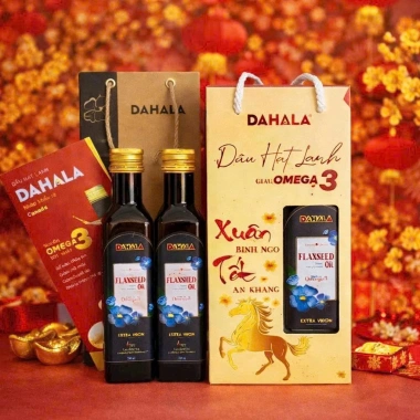Qùa Tết sang trọng: Dầu hạt lanh 500ml trong hộp quà cao cấp, giảm giá 257k