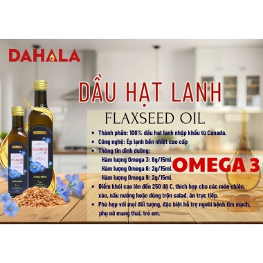 Qùa Tết sang trọng: Dầu hạt lanh 500ml trong hộp quà cao cấp, giảm giá 257k
