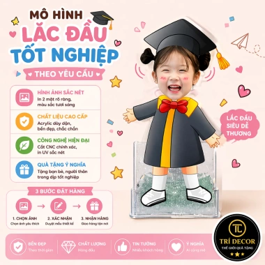 Quà Tốt Nghiệp Standee Lắc Đầu Pin Ghép Mặt Chibi Cute Trí Decor Giá 49k