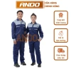Quần áo bảo hộ lao động Ando AD02 xanh than phối ghi - Bảo vệ, giá ưu đãi 110k