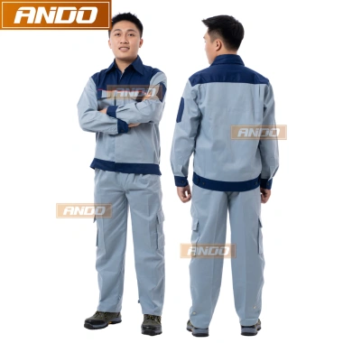Quần áo bảo hộ lao động Ando AD03 màu ghi xanh phối xanh than - Giá giảm còn 110.000 VND 2