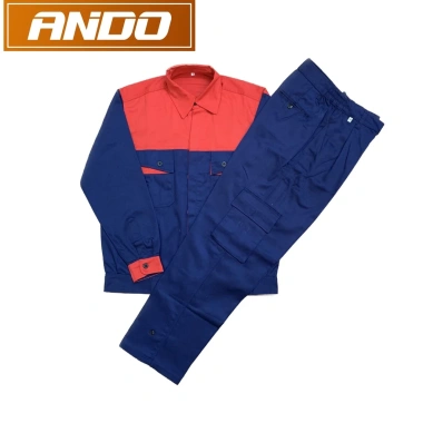 Quần áo bảo hộ lao động Ando AD04 xanh than phối đỏ - Giá chỉ 120.000₫