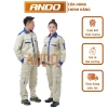 Quần áo bảo hộ lao động Ando AD05 màu ghi kẻ xanh - Giá chỉ 110.000 VNĐ, giảm giá