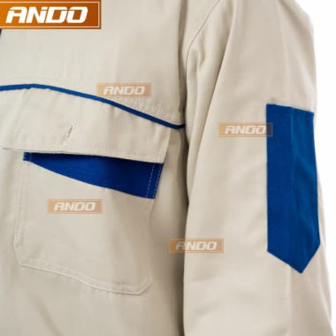 Quần áo bảo hộ lao động Ando AD05 màu ghi kẻ xanh - Giá chỉ 110.000 VNĐ, giảm giá