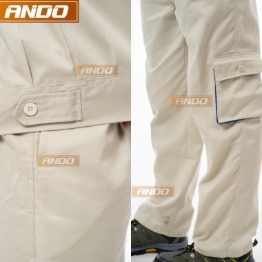 Quần áo bảo hộ lao động Ando AD05 màu ghi kẻ xanh - Giá chỉ 110.000 VNĐ, giảm giá