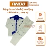 Quần áo bảo hộ lao động Ando AD05 màu ghi kẻ xanh - Giá chỉ 110.000 VNĐ, giảm giá 9