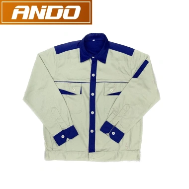 Quần áo bảo hộ lao động Ando AD05 màu ghi kẻ xanh - Giá chỉ 110.000 VNĐ, giảm giá