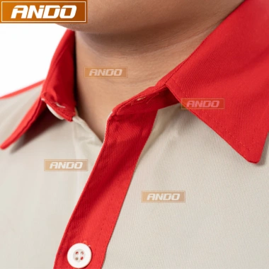 Quần áo bảo hộ lao động Ando AD06 màu ghi phối đỏ - Độ bền cao, an toàn, giá chỉ 110k 2