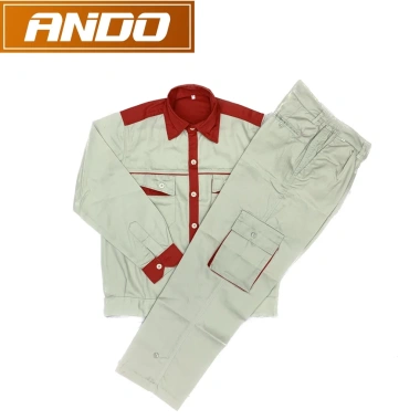 Quần áo bảo hộ lao động Ando AD06 màu ghi phối đỏ - Độ bền cao, an toàn, giá chỉ 110k 10