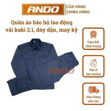 Quần áo bảo hộ lao động Ando AD07 - Mẫu than đen, vải kaki 2/1, giá 84.000₫