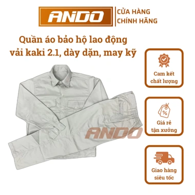 Quần áo bảo hộ lao động Ando AD09 màu ghi vải kaki 2/1 - Giá chỉ 84.000 VND 4