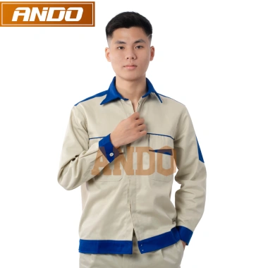 Quần áo bảo hộ lao động Ando AD10 màu ghi xanh, che cúc - Giá giảm 110.000₫ 4