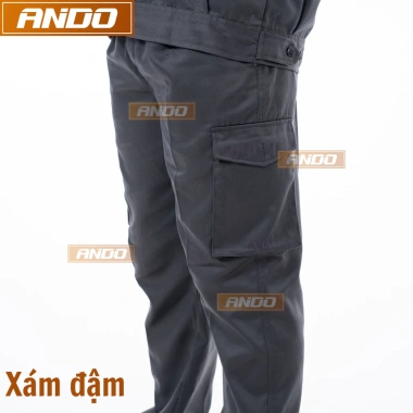 Quần áo bảo hộ lao động Ando AD11 xám đậm - Bảo vệ an toàn, chỉ 120.000₫