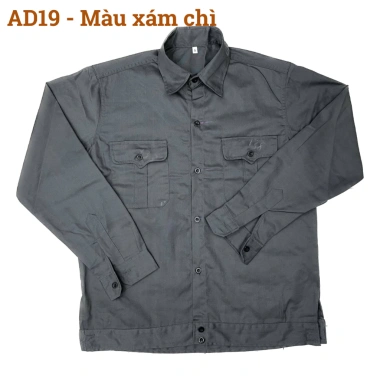 Quần áo bảo hộ lao động Ando AD19 màu chì vải kaki 2/1 - Giá chỉ 84.000₫