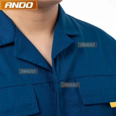 Quần áo bảo hộ lao động Ando PR01 cổ bẻ xanh, vải pangrim cao cấp - Giá chỉ 139.000đ