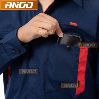 Quần áo bảo hộ lao động Ando PR02 - Tím than, vải pangrim, chỉ 180.000₫ 4