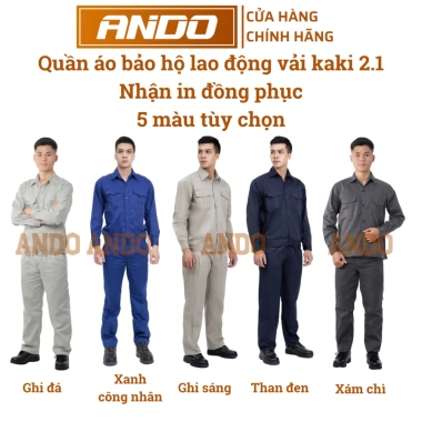 Quần áo bảo hộ lao động Ando vải kaki 2/1 màu trơn - Giá chỉ 162.000đ