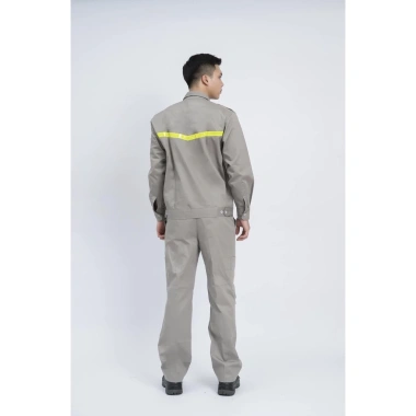 Quần Áo Bảo Hộ Lao Động DN03 Vải Kaki 3/1 Dày Dặn Màu Ghi Xám Phản Quang 3 Quần Áo Bảo Hộ Lao Động DN03 Vải Kaki 3/1 Dày Dặn Màu Ghi Xám Phản Quang 3