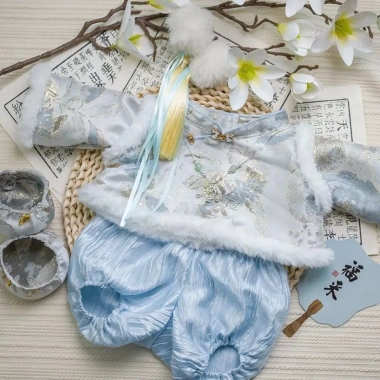 Quần áo bé lông cừu Huayue Trung Hoa 40cm, cotton mềm, giá 167k, miễn phí vận chuyển