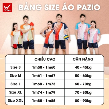 Quần Áo Bóng Chuyền Nam Nữ Wika Pazio - Thoáng Mát, Thấm Hút, Vận Động Thoải Mái
