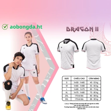 Quần Áo Bóng Đá Nam Nữ JP Dragon Trắng Hồng Vải Cao Cấp In Tên Số Theo Yêu Cầu 185.600 VND