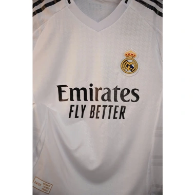 Quần áo bóng đá Real Madrid sân nhà 24-25 - Áo trắng vải mè Thái Caro 211k