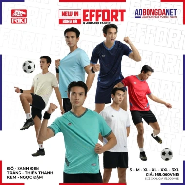 Quần Áo Bóng Đá Riki BD02 Effort - Bộ Đồ Đá Banh Thiết Kế Độc Đáo, Vải R-airmaxx Cao Cấp, Thoáng Mát, Giá 200k
