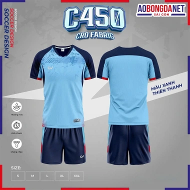 Quần Áo Đá Banh C450 Không Logo - Vải mềm thoáng, thấm hút tốt, co dãn đa chiều, chỉ 180.000