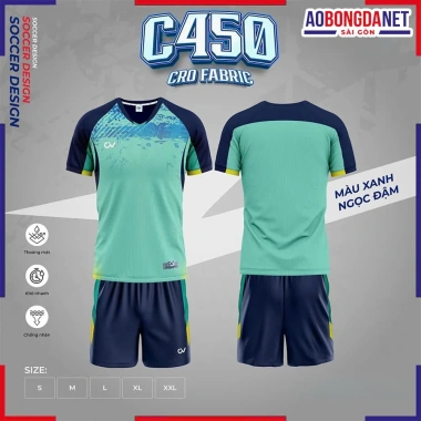 Quần Áo Đá Banh C450 Không Logo - Vải mềm thoáng, thấm hút tốt, co dãn đa chiều, chỉ 180.000