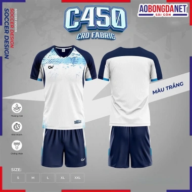 Quần Áo Đá Banh C450 Không Logo - Vải mềm thoáng, thấm hút tốt, co dãn đa chiều, chỉ 180.000