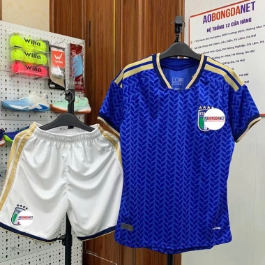 Quần áo đá bóng đội tuyển Ý World Cup 2.026 - Vải mè Thái caro, co giãn 4 chiều, thoáng mát, thấm hút, chỉ 220k