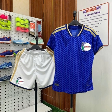 Quần áo đá bóng đội tuyển Ý World Cup 2.026 - Vải mè Thái caro, co giãn 4 chiều, thoáng mát, thấm hút, chỉ 220k