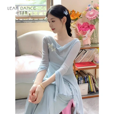 Quần áo khiêu vũ cổ xoay bướm - Top vũ hiện đại, gạc nhẹ, hỗ trợ thực hành cơ thể - Giá ưu đãi 193.320₫