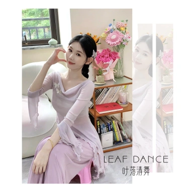 Quần áo khiêu vũ cổ xoay bướm - Top vũ hiện đại, gạc nhẹ, hỗ trợ thực hành cơ thể - Giá ưu đãi 193.320₫