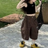 Quần áo trẻ em bé gái mùa hè áo vest retro da báo và quần ống rộng phong cách Mỹ 3