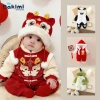 Quần áo trẻ em DAKIMI Nỉ Bông ấm áp Bộ body Tết Tài Lộc cho bé 0-12M bodysuit bé trai bé gái