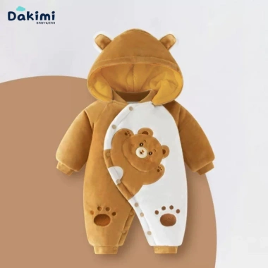 Quần áo trẻ em DAKIMI Nỉ Bông ấm áp Bộ body Tết Tài Lộc cho bé 0-12M bodysuit bé trai bé gái 5