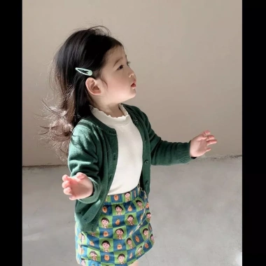 Quần áo trẻ em Hàn Quốc cho bé gái Áo len dệt kim đầu thu, áo khoác dài tay thời trang, giảm giá 50% chỉ 303.222₫ 5