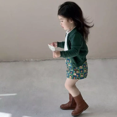 Quần áo trẻ em Hàn Quốc cho bé gái Áo len dệt kim đầu thu, áo khoác dài tay thời trang, giảm giá 50% chỉ 303.222₫ 6