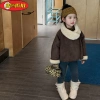 Quần áo trẻ em mùa đông Hàn Quốc - Áo khoác len cừu da lộn 268,395₫