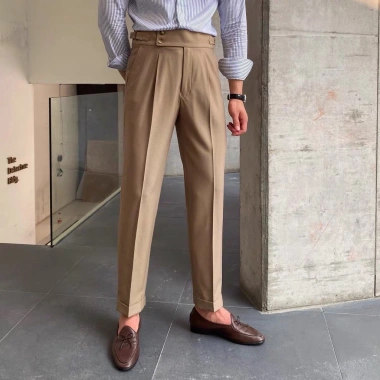Quần Âu Baggy Nam Cạp Cao Premium - Dáng Lửng Hàn Thời Trang, Giá chỉ 250.000₫ 2
