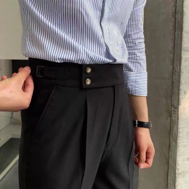 Quần Âu Baggy Nam Cạp Cao Premium - Dáng Lửng Hàn Thời Trang, Giá chỉ 250.000₫ 8