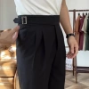Quần Âu Cạp Cao Nam Baggy Hàn Quốc, Công Sở Đen – Xám Ông Suông Rộng, 300k (Giảm 387k) 3